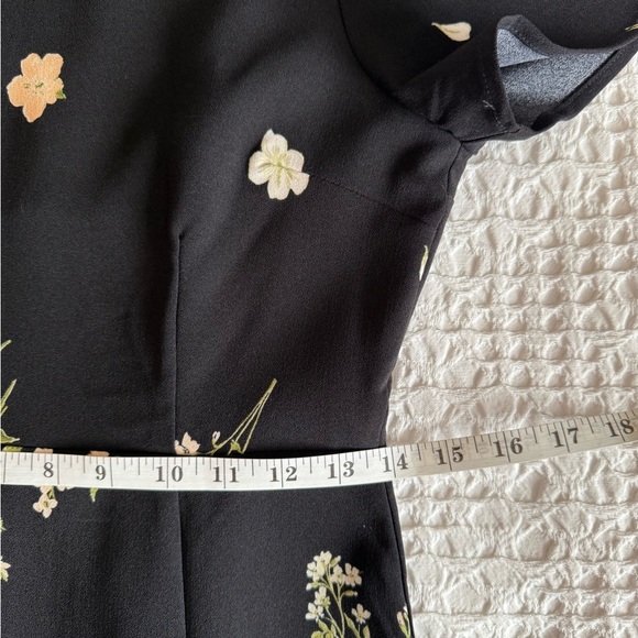 Sugarlips Jenna Floral Midi Dress Black Green Puff Sleeve Women’s Small NWT - Picture 11 of 14